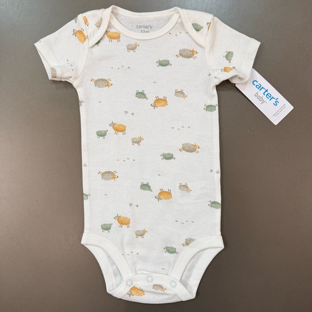 NWT Carter's Baby One Piece - Cream with Animal Print - Size 12m